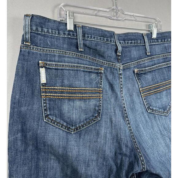 Cinch Bootcut Blue Jeans Mens 38x34 Medium Wash Faded Workwear Western Cowboy - Picture 9 of 9